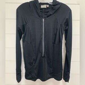 Athleta Hooded 3/4 Zip Long Sleeve Pullover Top Size M